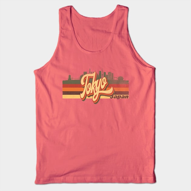 Retro Vintage Tokyo (distressed look) Tank Top by Happy as I travel